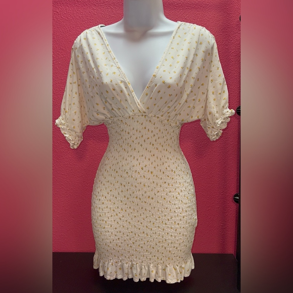 NOT AVAILABLE Forever 21 Cream Dress with Gold Accents